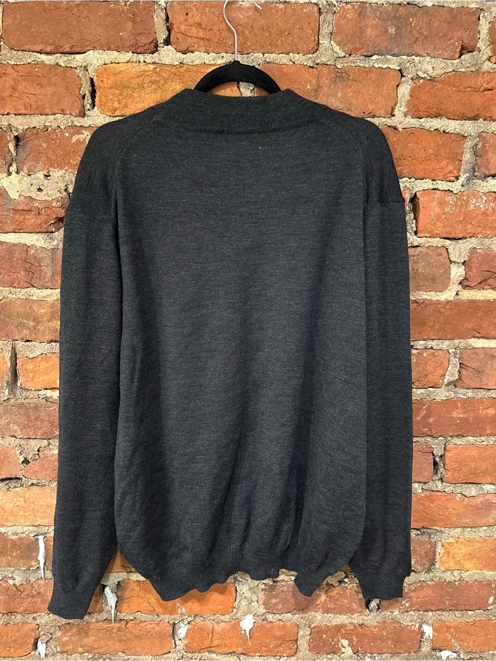 Nicholas Scholz Life Men's Charcoal Crewneck Knit Sweater (100% Wool) (damaged)